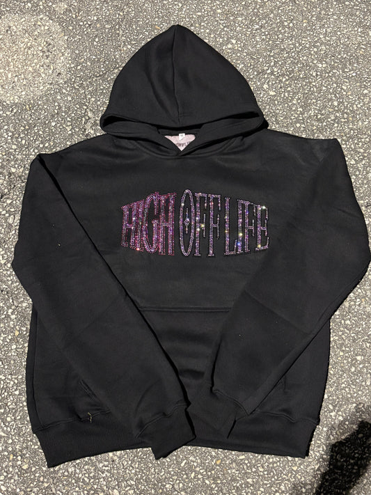 Black Rhinestone Hoodie